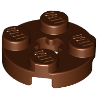 [New] Plate, Round 2 x 2 with Axle Hole, Reddish Brown. /Lego. Parts. 4032